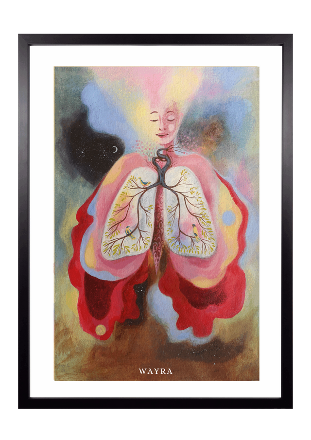 Spiritueller Fine-Art-Kunstdruck einer Frau mit symbolischer Lunge als Baum von Wayra Arts