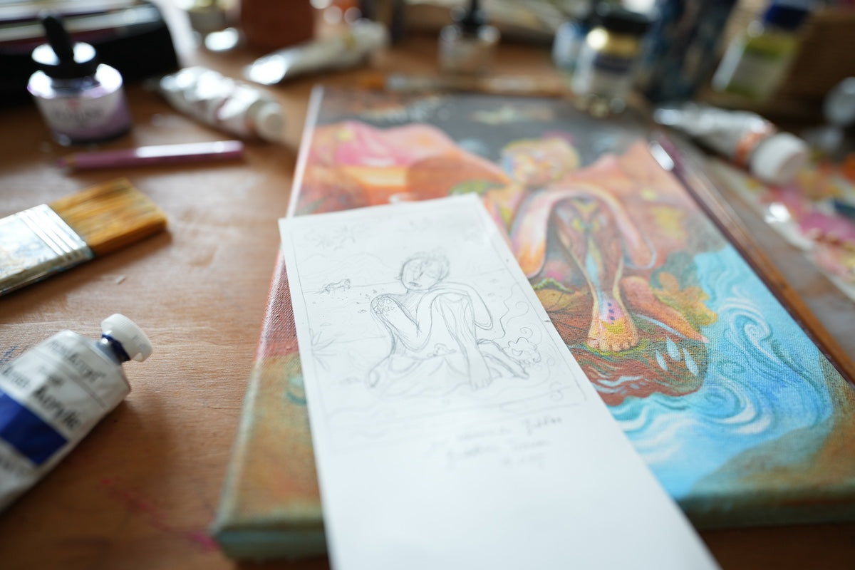Der träumende Buddha – exklusives Original-Kunstwerk (inkl. Rahmung)
