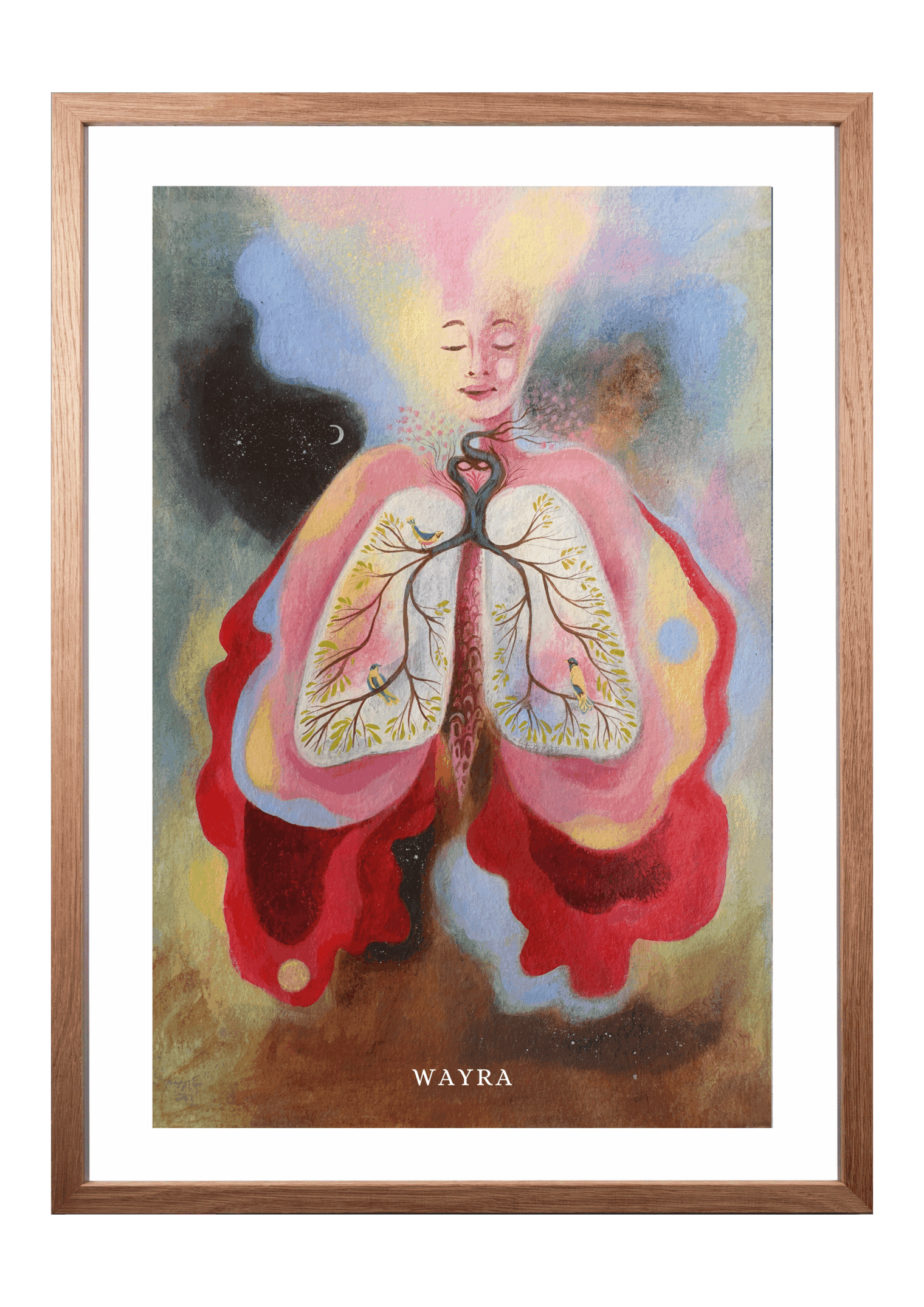 Spiritueller Fine-Art-Kunstdruck einer Frau mit symbolischer Lunge als Baum von Wayra Arts