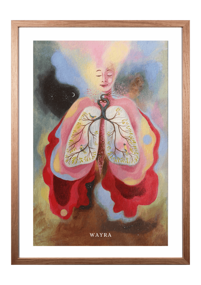 Spiritueller Fine-Art-Kunstdruck einer Frau mit symbolischer Lunge als Baum von Wayra Arts
