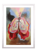 Spiritueller Fine-Art-Kunstdruck einer Frau mit symbolischer Lunge als Baum von Wayra Arts