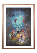 Spiritueller Fine-Art-Kunstdruck eines Frauenkreises im Wald mit Bären, Adler und Wolf von Wayra Arts