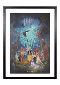 Spiritueller Fine-Art-Kunstdruck eines Frauenkreises im Wald mit Bären, Adler und Wolf von Wayra Arts