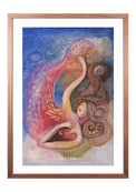 Fine-Art-Kunstdruck einer Frau mit Flügeln und fließenden Naturformen von Wayra Arts