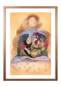 Fine-Art-Kunstdruck einer Frau mit Vogel, Natur und symbolischer innerer Welt von Wayra Arts