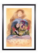 Fine-Art-Kunstdruck einer Frau mit Vogel, Natur und symbolischer innerer Welt von Wayra Arts