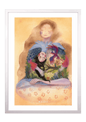 Fine-Art-Kunstdruck einer Frau mit Vogel, Natur und symbolischer innerer Welt von Wayra Arts
