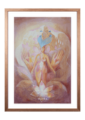 Spiritueller Fine-Art-Kunstdruck einer Frau, umgeben von schützenden Händen und Lotusblüte von Wayra Arts