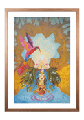 Hochwertiger Fine-Art-Print eines mystischen Gemäldes mit Kolibri und weiblicher Figur