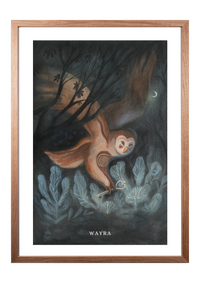 Fine-Art-Kunstdruck eines mystischen Waldkauzes in einer nächtlichen Waldlandschaft von Wayra Arts