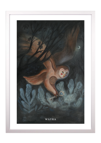 Fine-Art-Kunstdruck eines mystischen Waldkauzes in einer nächtlichen Waldlandschaft von Wayra Arts